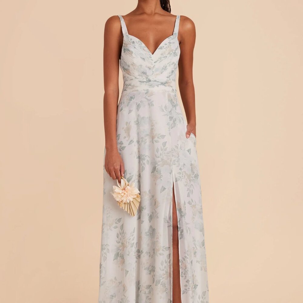 Deborah Chiffon Dress-Sage Spring Garden Small